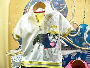 shirt with pug design, photographed in Madrid,...